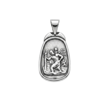 Load image into Gallery viewer, Double Sided 925 Sterling Silver Pendant - St Christopher and Mother Mary (925P125)