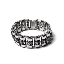 Load image into Gallery viewer, Wolf Head Stainless Steel Chain Bikers Bracelet (SSBRAC015)