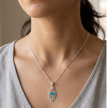 Load image into Gallery viewer, 925 Sterling Silver Hamsa Necklace 925 (925SETPC040)