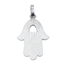 Load image into Gallery viewer, Hamsa with Evil eye 925 Silver Pendant (925P044)