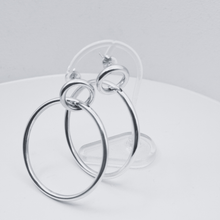 Load image into Gallery viewer, Studded Round Hoop 925 Sterling Silver Earrings(925ER012)