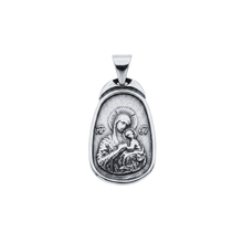 Load image into Gallery viewer, Double Sided 925 Sterling Silver Pendant - St Christopher and Mother Mary (925P125)