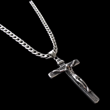 Load image into Gallery viewer, High grade Stainless steel Cuban link chain with Crucifix Pendant (SSSETPC004)