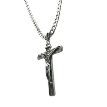 Load image into Gallery viewer, High grade Stainless steel Cuban link chain with Crucifix Pendant (SSSETPC004)