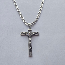 Load image into Gallery viewer, High grade Stainless steel Cuban link chain with Crucifix Pendant (SSSETPC004)