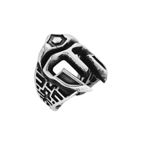 Load image into Gallery viewer, 925 Sterling Silver Roman Helmet Ring Size T - Vintage Finish ( 925RING057 )