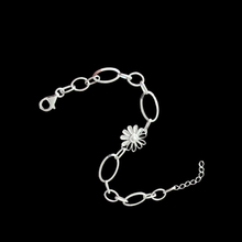 Load image into Gallery viewer, 925 Sterling Silver Flower Motif Bracelet with CZ Stones (925BRAC033)