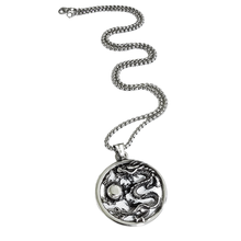 Load image into Gallery viewer, High Grade Stainless Steel Set 3D Air cut Dragon Pendant and Rope Chain (SSSETPC032)