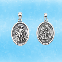 Load image into Gallery viewer, 925 Sterling Silver St Michael Double Sided Pendant (925P123)