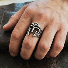 Load image into Gallery viewer, 925 Sterling Silver Roman Helmet Ring Size T - Vintage Finish ( 925RING057 )