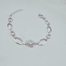 Load image into Gallery viewer, 925 Sterling Silver Flower Motif Bracelet with CZ Stones (925BRAC033)