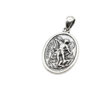 Load image into Gallery viewer, 925 Sterling Silver St Michael Double Sided Pendant (925P123)