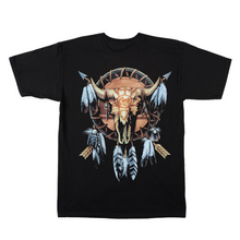 Load image into Gallery viewer, Native American Tribal Skull Short Sleeve T-shirt (TS008)