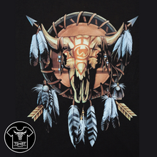 Load image into Gallery viewer, Native American Tribal Skull Short Sleeve T-shirt (TS008)
