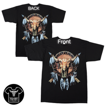 Load image into Gallery viewer, Native American Tribal Skull Short Sleeve T-shirt (TS008)