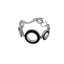 Load image into Gallery viewer, 925 Sterling Bracelet with Black Stones Silver (925BRAC042)