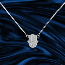 Load image into Gallery viewer, Hamsa Hand Pendant Necklace - 925 Sterling Silver - 40cm Chain (925SETPC005)