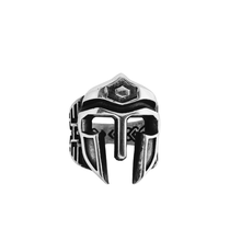 Load image into Gallery viewer, 925 Sterling Silver Roman Helmet Ring Size T - Vintage Finish ( 925RING057 )