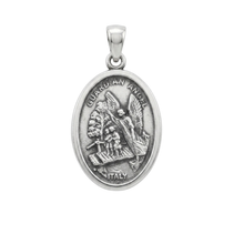 Load image into Gallery viewer, 925 Sterling Silver St Michael Double Sided Pendant (925P123)