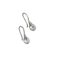 Load image into Gallery viewer, 925 Sterling Hook Earrings with round CZ Stone Silver (925ER058)