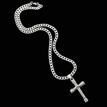Load image into Gallery viewer, High Grade Stainless Steel Cross Pendant and Cuban link Chain Set (SSSETPC028)
