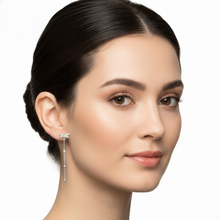 Load image into Gallery viewer, 925 Sterling Silver Butterfly Stud Long Drop Earrings (925ER024)
