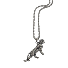 Load image into Gallery viewer, High Grade Stainless Steel Tiger Pendant and Twisted Link Chain Set (SSSETPC036)
