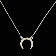 Load image into Gallery viewer, 925 Sterling Silver Crescent Moon Pendant Necklace – Cubic Zirconia Settings | 50 cm Box Chain &amp; Ring Clasp(925SETPC006)
