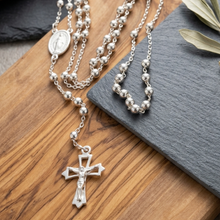 Load image into Gallery viewer, 925 Sterling Silver Rosary Style Necklace 70 cm (925SETPC050)
