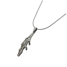 Load image into Gallery viewer, 925 Sterling Silver Crocodile Pendant and Snake Chain Set (925SETPC029)

