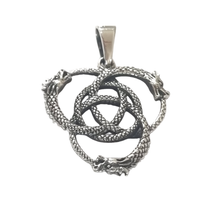 Load image into Gallery viewer, 925 Silver Pendant Intertwined Dragons (925P064)
