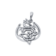 Load image into Gallery viewer, 925 Sterling Silver Pendant Dragon with Celtic knots (925P057)
