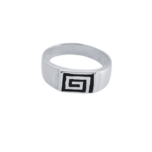 Load image into Gallery viewer, 925 Sterling Silver Signet Ring Size Q - Greek Motif ( 925RING059 )

