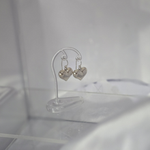 Load image into Gallery viewer, 925 Sterling Silver Hook Earrings with 3D Heart Drop (925ER044)

