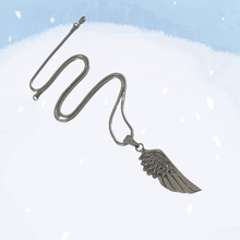 Load image into Gallery viewer, Hagh Grade Stainless Steel 3D Feather Wing Pendant and Snake Chain Set (SSSETPC031)
