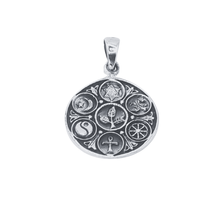 Load image into Gallery viewer, 925 sterling silver pendant with seven distinct symbols (925P058)
