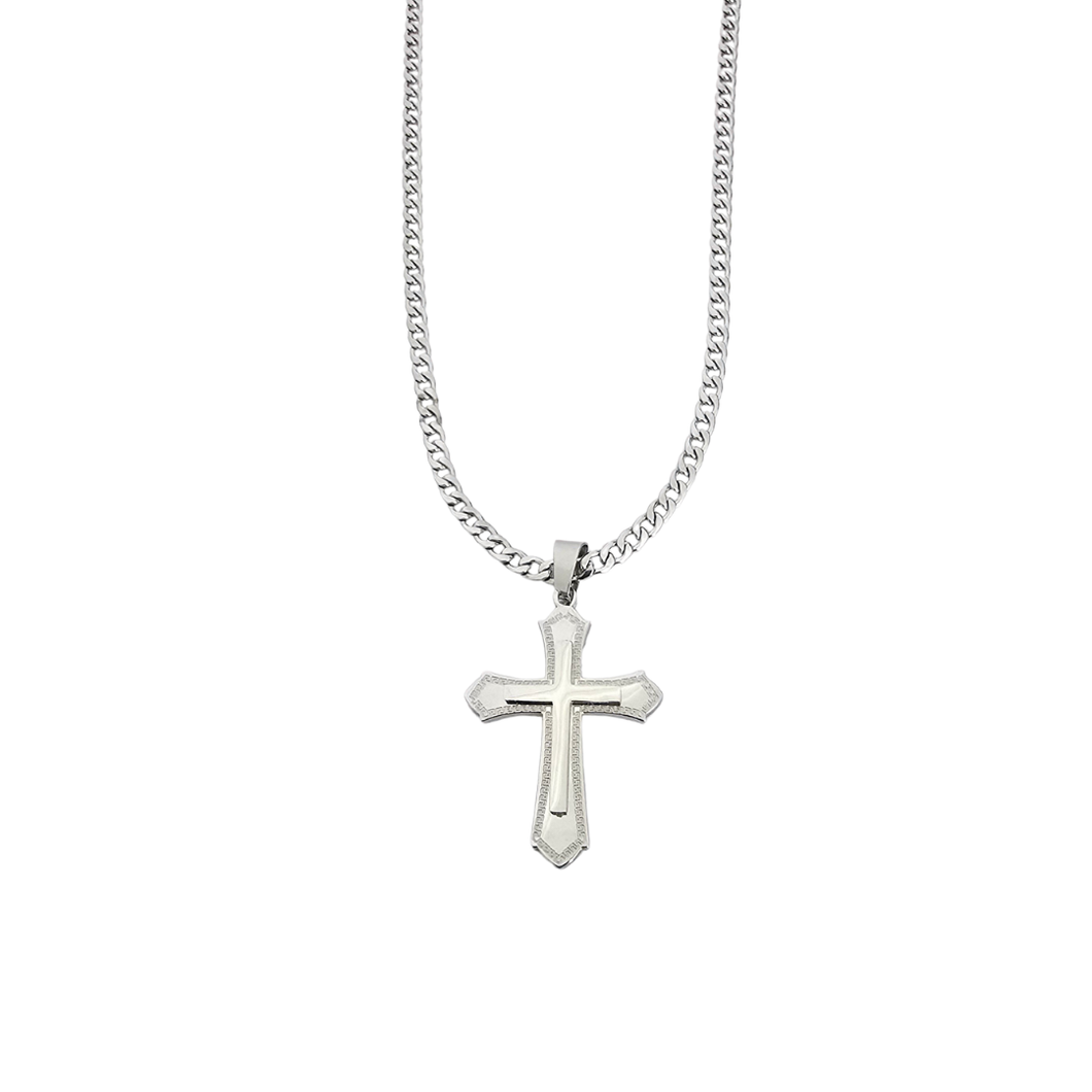 High Grade Stainless Steel Set - Chain and Cross Pendant (SSSETPC020)