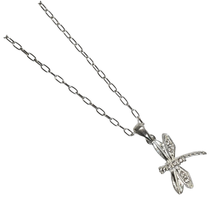 Load image into Gallery viewer, 925 Sterling Silver Dragonfly Necklace - 55 cm Chain, CZ Wings (925SETPC020)
