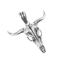 Load image into Gallery viewer, 925 Sterling Silver Pendant Buffalo&#39;s Skull (925P051)
