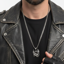 Load image into Gallery viewer, Stainless Steel Set Pendant "Live to Ride - Ride to Live" and Cuban Link Chain (SSSETPC025)
