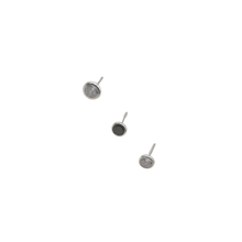 Load image into Gallery viewer, Set of 3 Pairs 925 Sterling Silver Stud Earrings with CZ Stones - White 6.6 mm, Black 6.6 mm, White 8.4 mm (925STUDSSET010)
