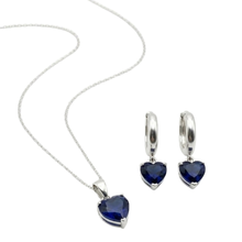 Load image into Gallery viewer, 925 Set - Fine chain, Heart shape Pendant and matching Earrinngs (925SET005ERP)
