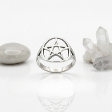 Load image into Gallery viewer, 925 Sterling Silver Pentagram Ring ( 925RING052 )
