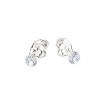 Load image into Gallery viewer, 925 Sterling Silver Aerial Cut CZ Stud Earrings (925ER026)
