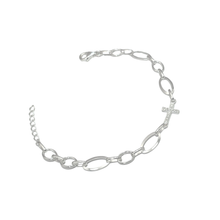 Load image into Gallery viewer, 925 Sterling Silver Cross Bracelet (925BRAC035)
