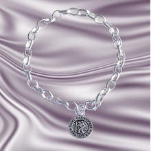 Load image into Gallery viewer, 925 Sterling Silver Oval Link Bracelet with St Christopher Disc Charm (925BRAC028)
