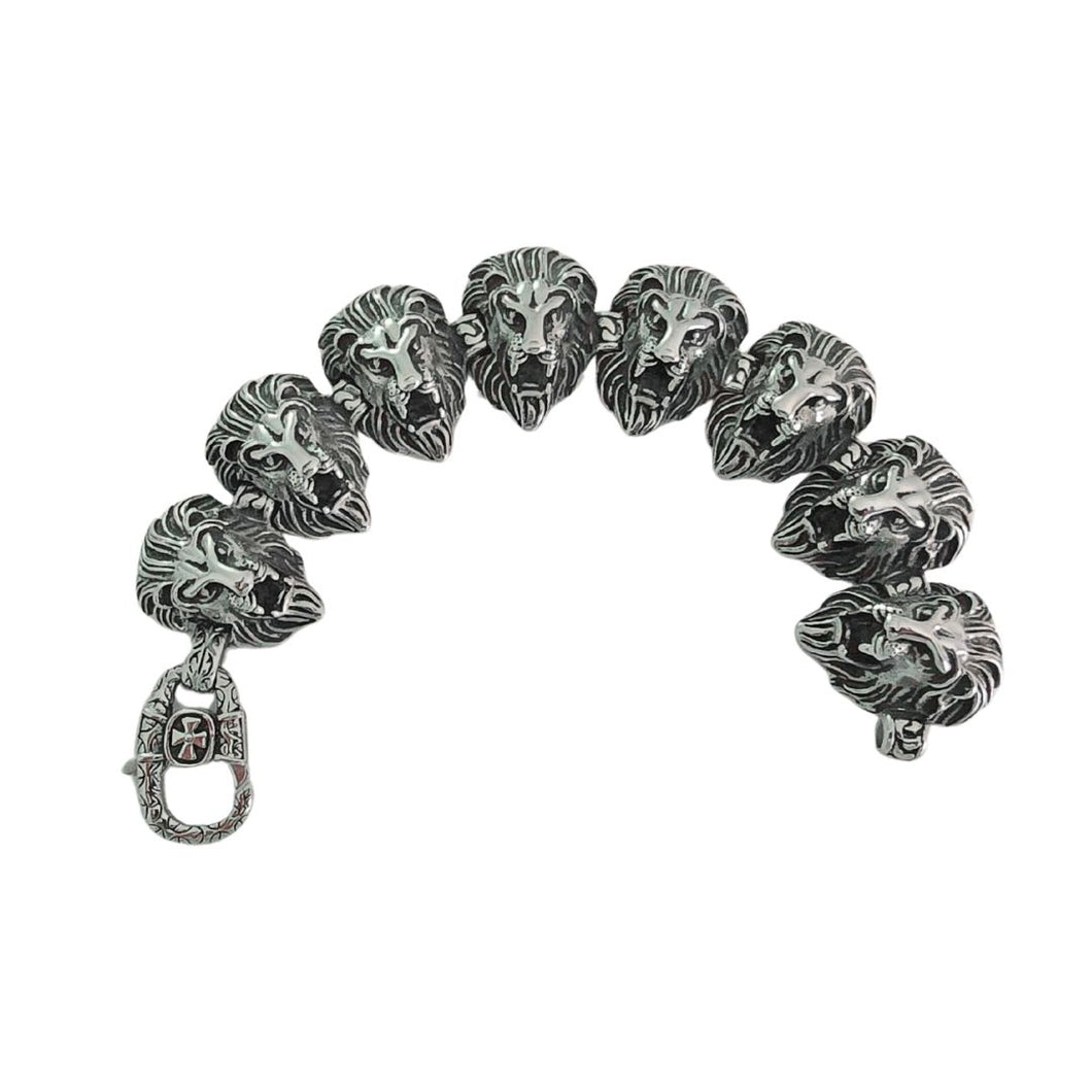 Regal Lion Link Bracelet – High Grade Stainless Steel (SSBRAC032)