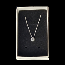 Load image into Gallery viewer, Solitaire Necklace with Round Cubic Zirconia Pendant - 925 Sterling Silver (925SETPC007)
