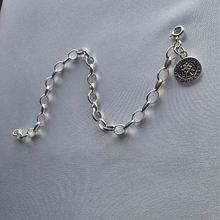 Load image into Gallery viewer, 925 Sterling Silver Oval Link Bracelet with St Christopher Disc Charm (925BRAC028)
