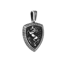 Load image into Gallery viewer, 925 Sterling Silver Pendant fan’s art Ferrari Horse on black CZ stones background (925P053)
